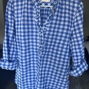 Blue Gingham J.Crew Women's Top